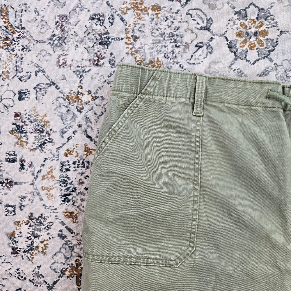 Terra & Sky Women’s Plus Size Pull On Denim Shorts Sage Wash Green 2X (20W-22W) - Picture 7 of 11